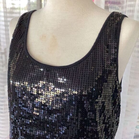 Lane Bryant Black Sequin Tank Top Shell Stretch Women’s 14/16 - Picture 4 of 7